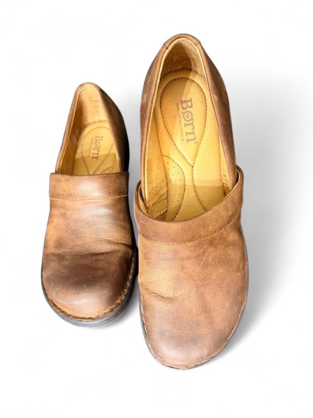 Born Brown Leather Women’s Slip-On Casual Loafers Sz 7 M